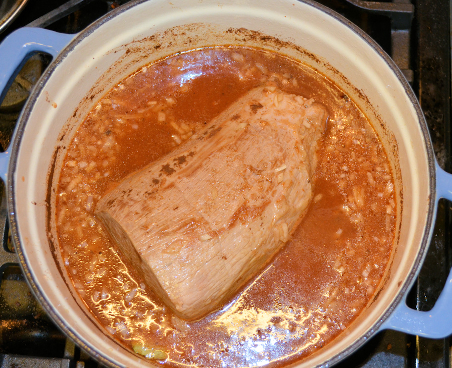 Picture of roast being braised